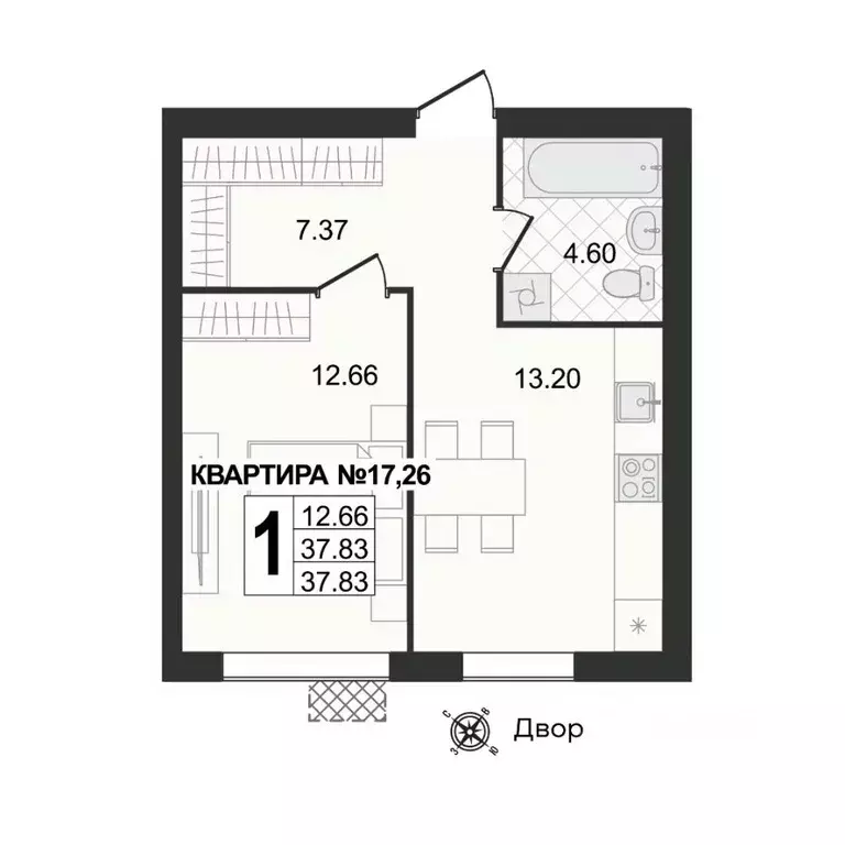 1-к кв. Владимирская область, Муром ул. 1-я Новослободская (37.83 м) - Фото 0