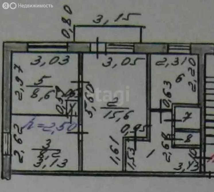 3-комнатная квартира: Абакан, улица Тельмана, 96 (46.9 м) - Фото 0