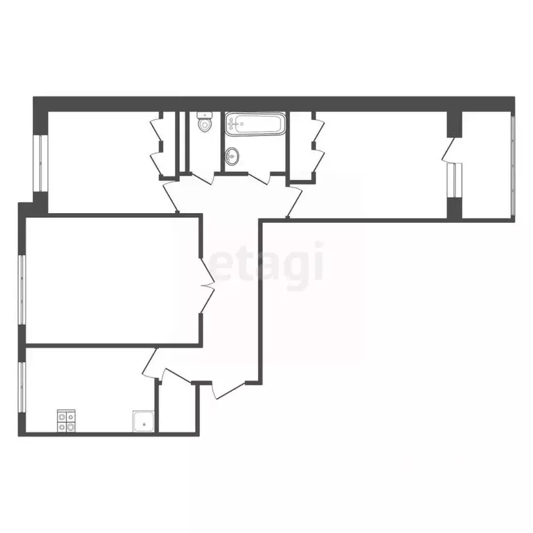 3-к кв. Калужская область, Обнинск Калужская ул., 15 (65.3 м) - Фото 2