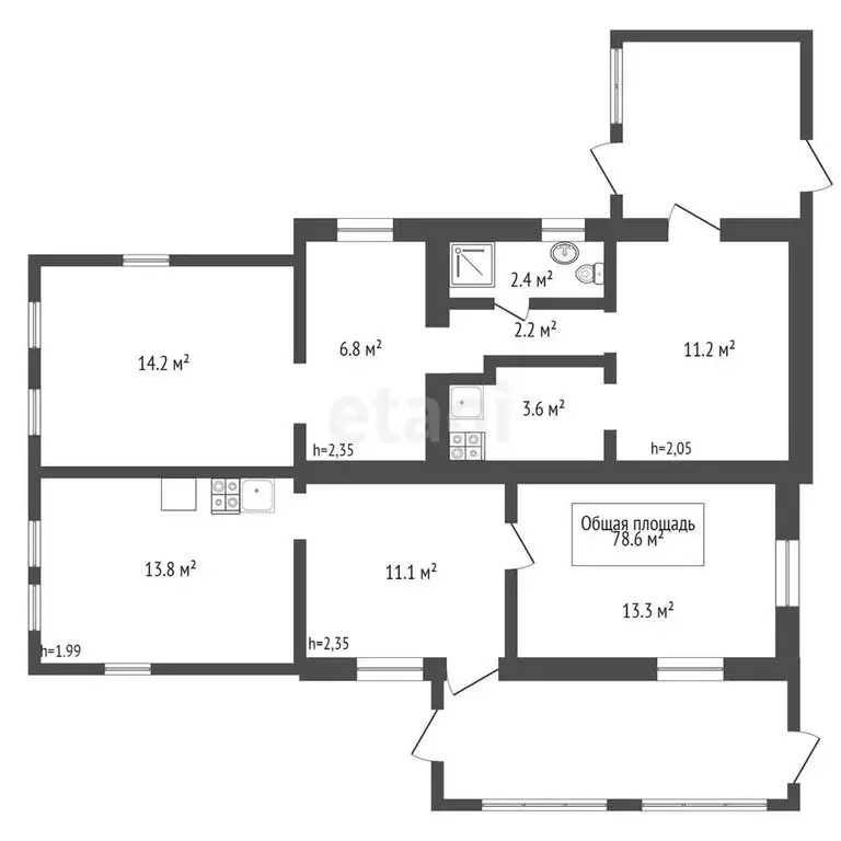 Дом в Краснозёрский район, Октябрьский сельсовет, посёлок Октябрьский ... - Фото 1