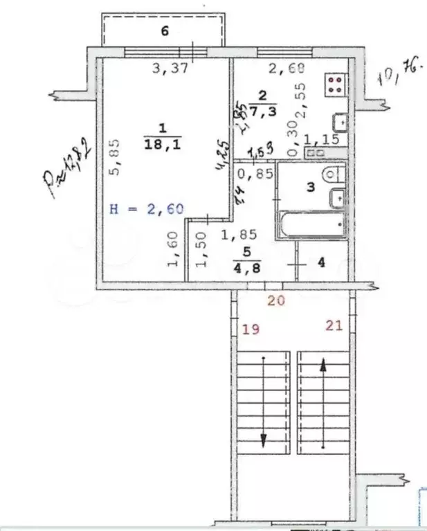 1-к. квартира, 34,6 м, 2/5 эт. - Фото 0