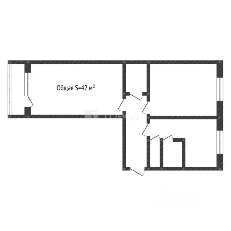 2-к кв. Кемеровская область, Новокузнецк Кузнецкстроевский просп., 36 ... - Фото 2