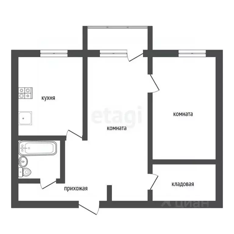 2-к кв. Воронежская область, Воронеж Ленинский просп., 13 (45.0 м) - Фото 1