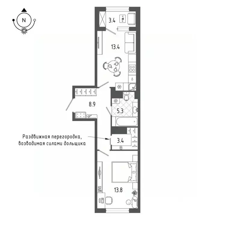 1-к кв. Санкт-Петербург бул. Измайловский, 9 (45.5 м) - Фото 0