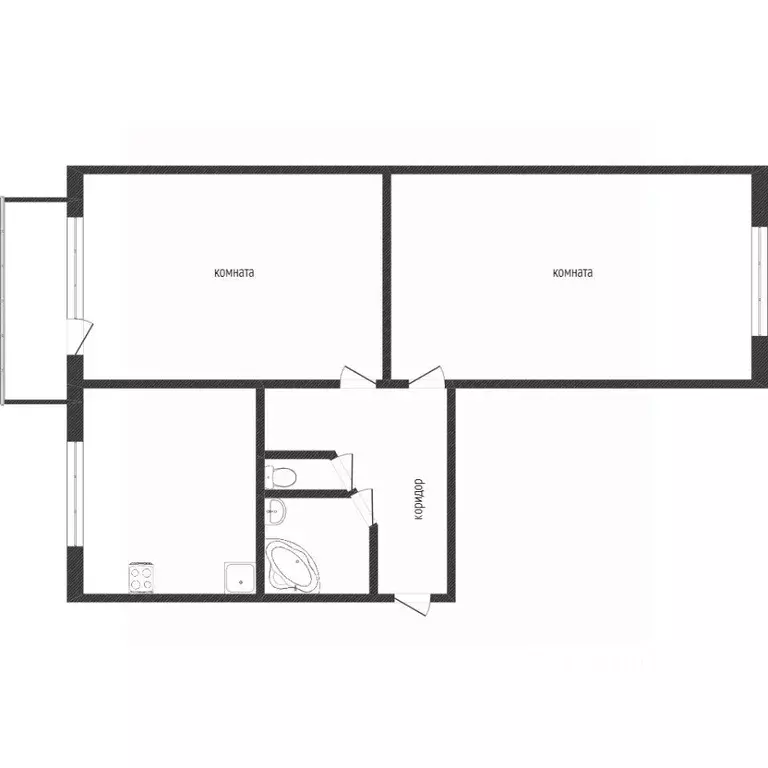 2-к кв. Ханты-Мансийский АО, Сургут ул. Бажова, 15 (36.3 м) - Фото 1