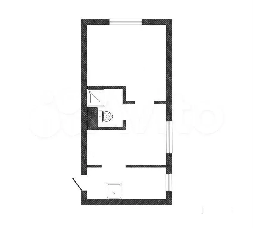 1-к. квартира, 17,8 м, 2/5 эт. - Фото 0