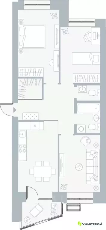 3-к кв. Пермский край, Пермь Рионская ул., 4А (75.73 м) - Фото 1