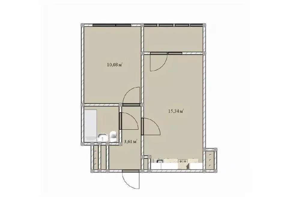 1-к кв. Санкт-Петербург 1-й Предпортовый проезд, 1 (32.58 м) - Фото 2