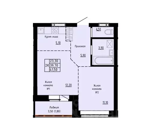 2-к кв. Алтайский край, Барнаул ул. Димитрова, 150 (41.5 м) - Фото 1