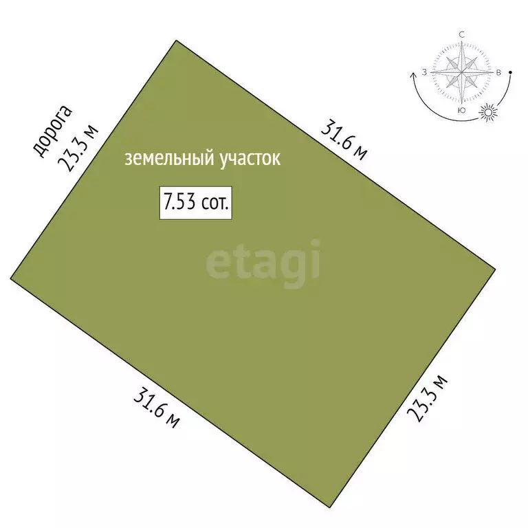 Участок в Кострома, коттеджный посёлок Первый (7.53 м) - Фото 1