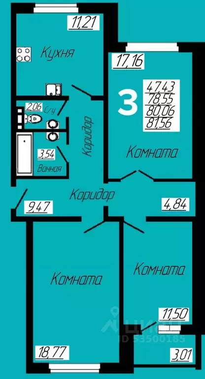 3-к кв. Смоленская область, Смоленский муниципальный округ, с. Печерск ... - Фото 0