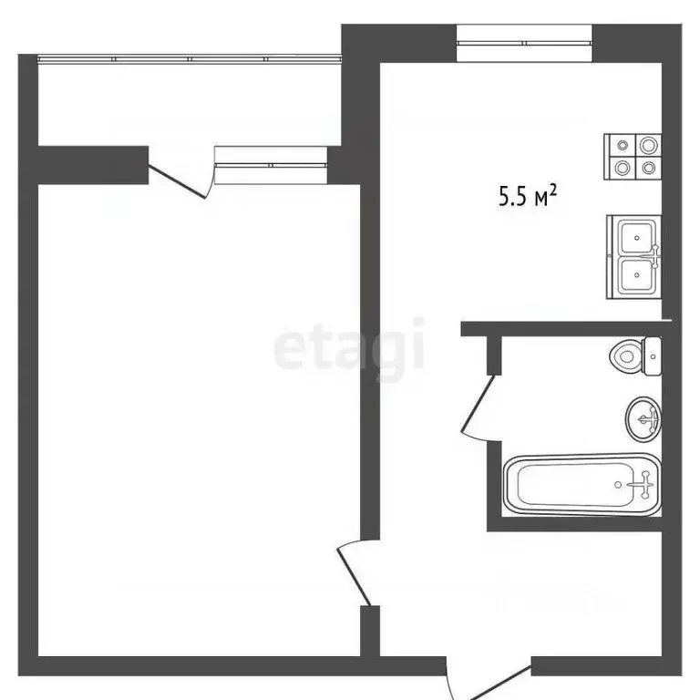 1-к кв. Самарская область, Самара Воронежская ул., 139 (30.1 м) - Фото 1