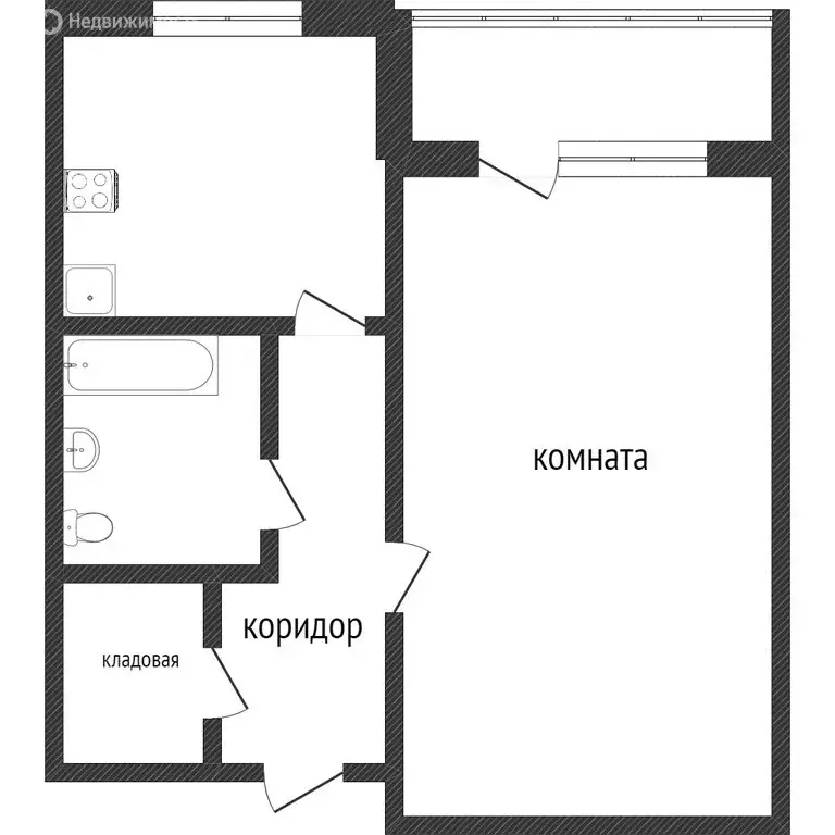 1-комнатная квартира: Тобольск, улица Знаменского, 16 (30 м) - Фото 1
