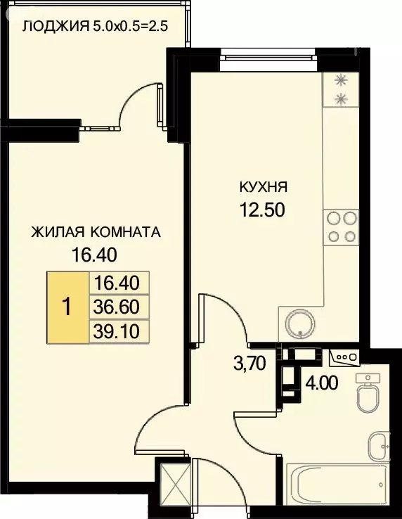 1-комнатная квартира: Краснодарский край, Динской район, ... - Фото 1
