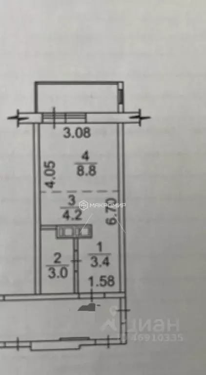 Студия Новосибирская область, Новосибирск Весенний мкр, ул. Заречная, ... - Фото 2