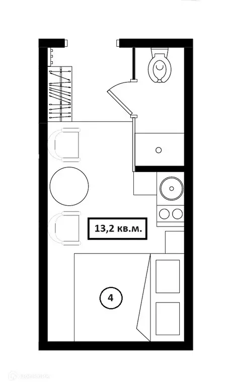 Продаётся квартира-студия, 13.1 м - Фото 1