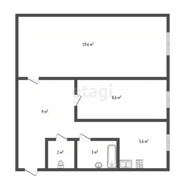 2-к кв. Санкт-Петербург 1-й Рабфаковский пер., 4 (50.0 м) - Фото 2