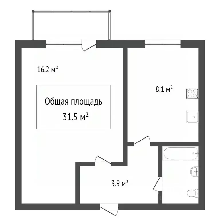 1-к кв. Томская область, Томск Академгородок мкр, ул. 30-летия Победы, ... - Фото 1