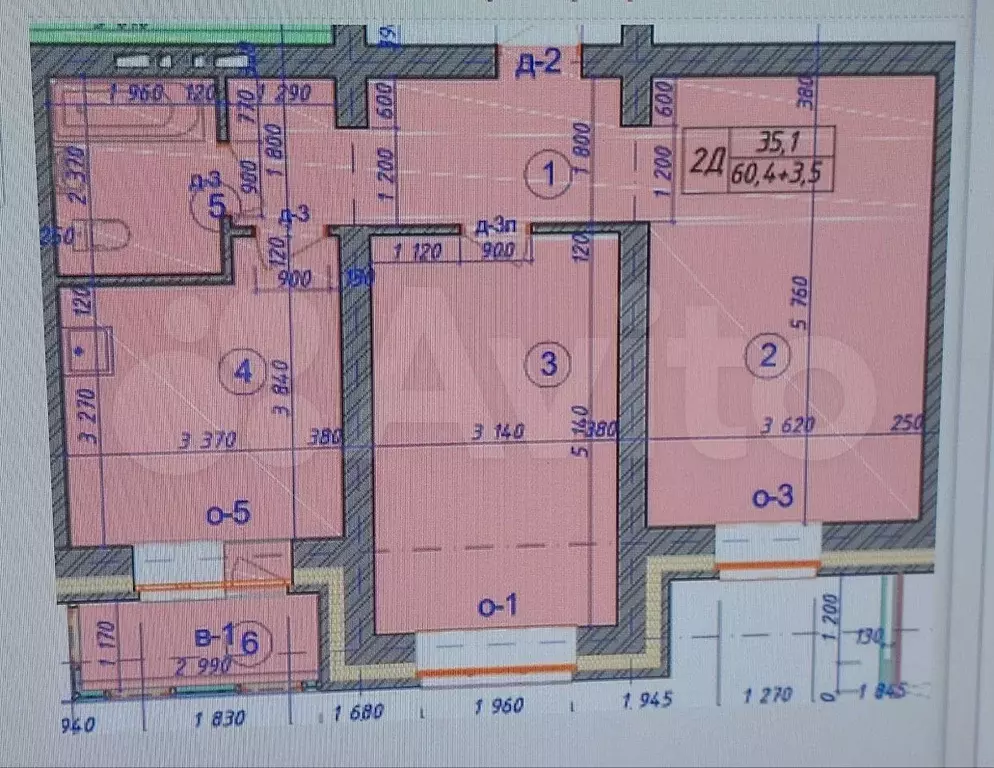 3-к. квартира, 68 м, 2/4 эт. - Фото 0