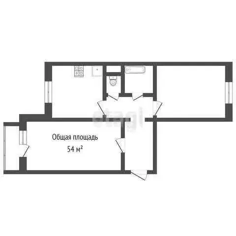 2-комнатная квартира: Юрга, улица Тургенева, 43 (54.1 м) - Фото 0