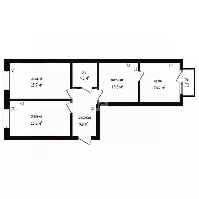 3-к кв. Дагестан, Дербент пер. Карла Маркса, 59А (72.6 м) - Фото 2