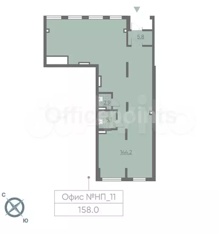 Офис 154.8 кв.м - Фото 0