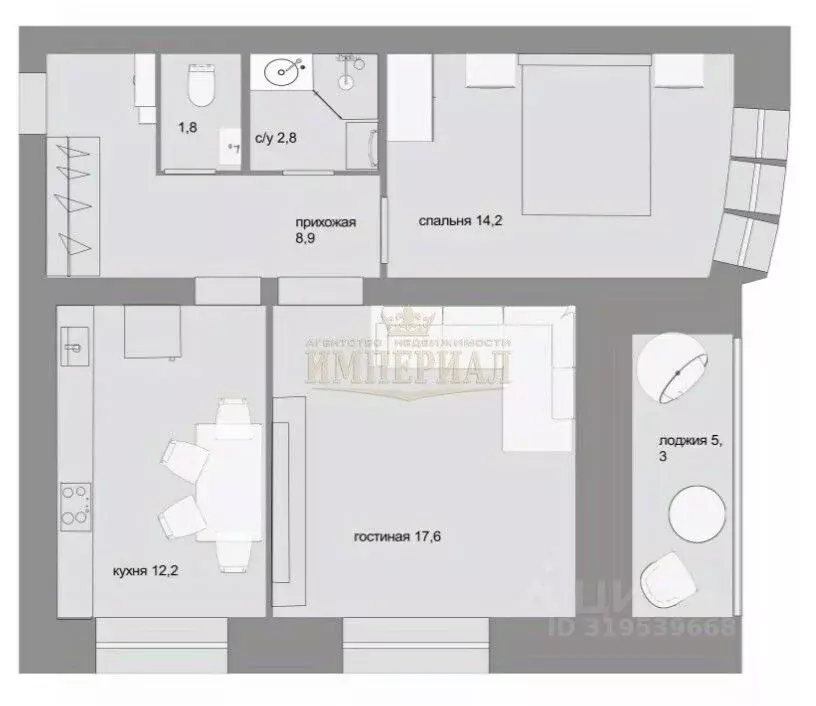 2-к кв. Марий Эл, Йошкар-Ола ул. Ползунова, 23А (62.32 м) - Фото 1