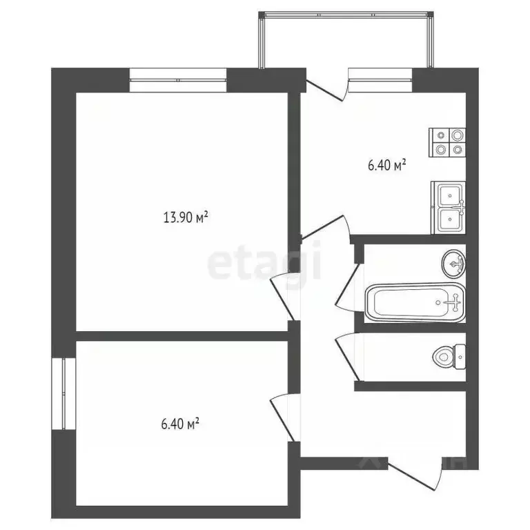 2-к кв. Москва Солнечногорская ул., 13 (38.3 м) - Фото 1