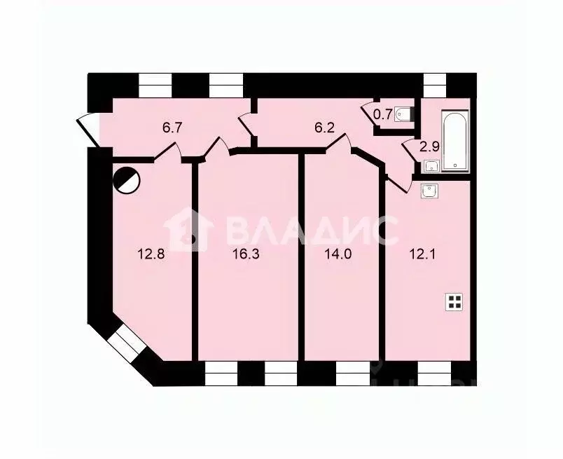 3-к кв. Санкт-Петербург 18-я Васильевского острова линия, 19 (71.0 м) - Фото 2
