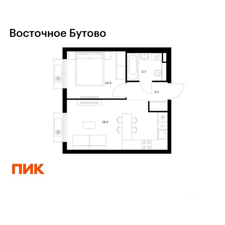 1-к кв. Московская область, Ленинский городской округ, Боброво пгт ... - Фото 1