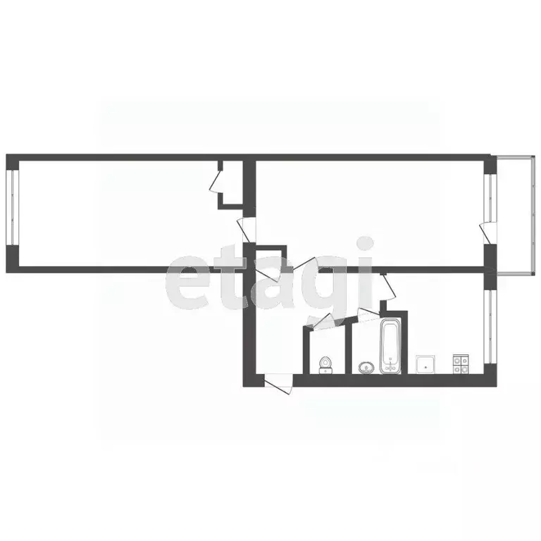 2-к кв. Тюменская область, Тюмень ул. Мельникайте, 50 (44.4 м) - Фото 1