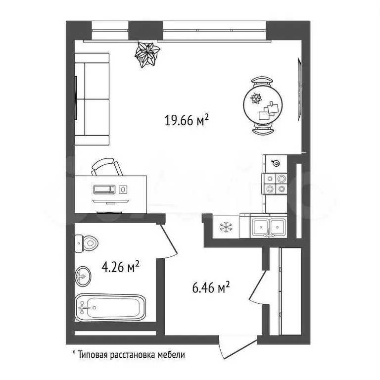 Квартира-студия, 31 м, 13/21 эт. - Фото 0