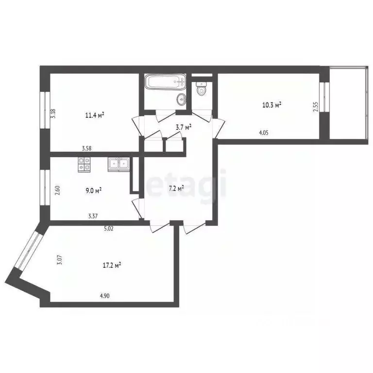 Комната Архангельская область, Приморский муниципальный округ, пос. ... - Фото 2