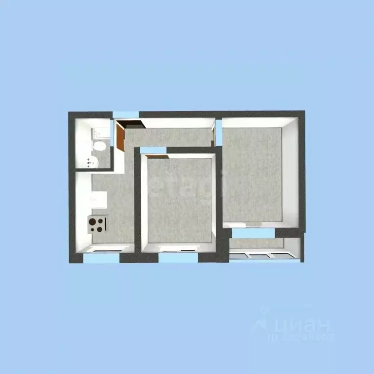 2-к кв. Башкортостан, Уфа Комсомольская ул., 141 (45.0 м) - Фото 1