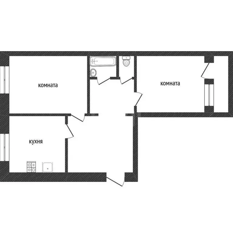 2-комнатная квартира: Кириши, Волховская набережная, 38 (53.1 м) - Фото 1