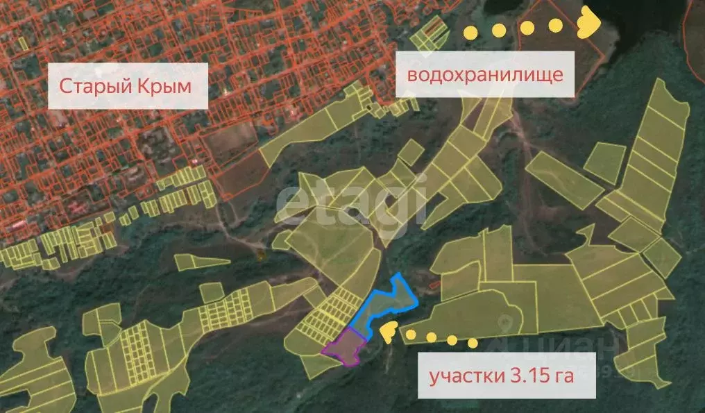 Участок в Крым, Кировский район, Старый Крым городское поселение ул. ... - Фото 1