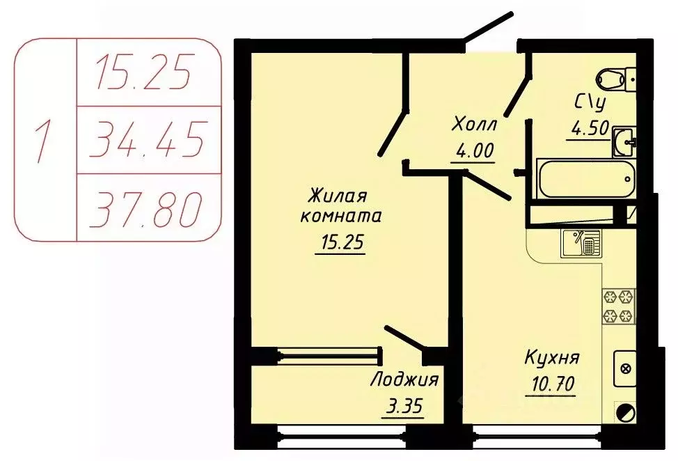 1-к кв. Ставропольский край, Кисловодск  (37.8 м) - Фото 1