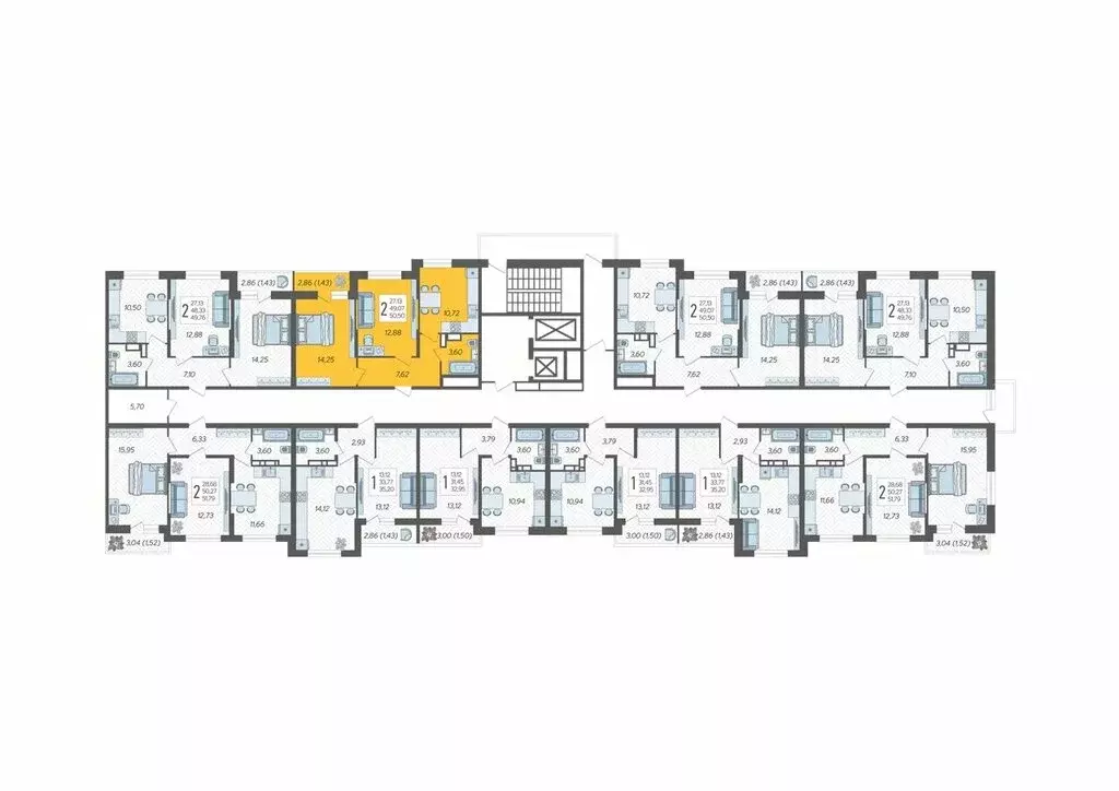 2-комнатная квартира: Краснодар, ЖК Смородина (50.5 м) - Фото 1