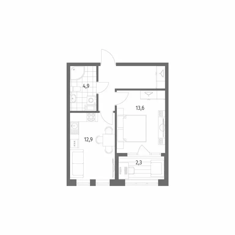 1-комнатная квартира: Новоселье, бульвар Белых Ночей, 3 (42.2 м) - Фото 1