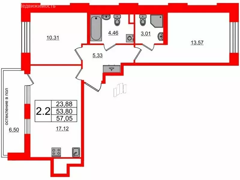 2-комнатная квартира: Санкт-Петербург, Кубинская улица, 78Е (53.8 м) - Фото 0