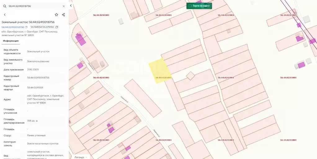 Участок в Оренбургская область, Оренбург Пенсионер СНТ, 757 (7.65 ... - Фото 1