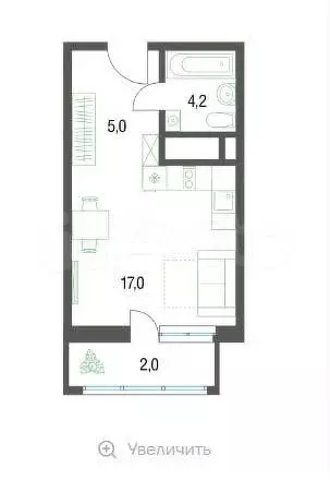 Квартира-студия, 29 м, 7/22 эт. - Фото 0