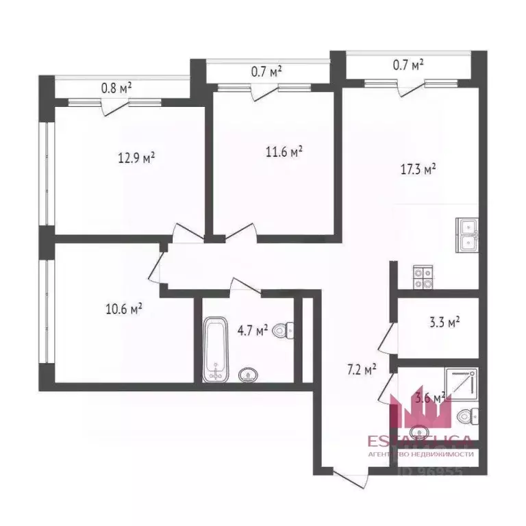3-к кв. Москва Новоданиловская наб., 8к2 (82.0 м) - Фото 1