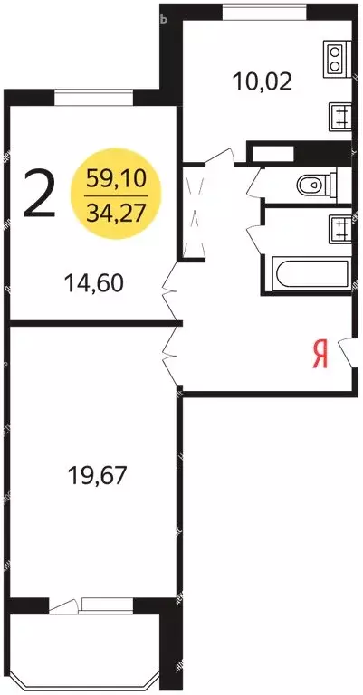 2-комнатная квартира: Москва, улица Крылатские Холмы, 30к8 (60 м) - Фото 0