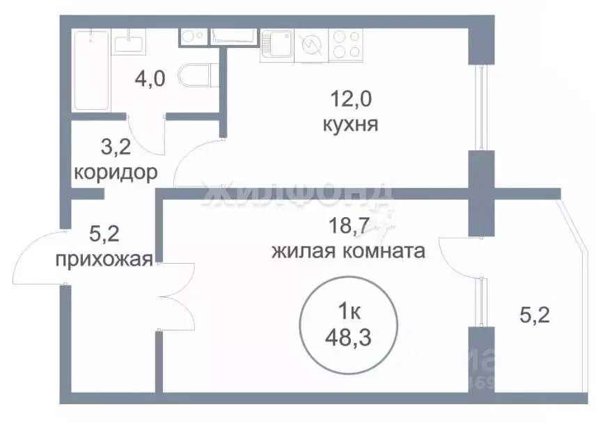 1-к кв. Ханты-Мансийский АО, Нефтеюганск 6-й мкр, 11 (48.3 м) - Фото 1