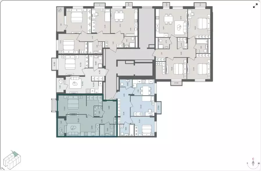 2-комнатная квартира: село Перхушково, микрорайон Равновесие, 5 (45.9 ... - Фото 2