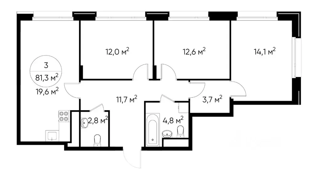 3-к кв. Москва Переделкино Ближнее мкр, 18-й кв-л,  (81.3 м) - Фото 0