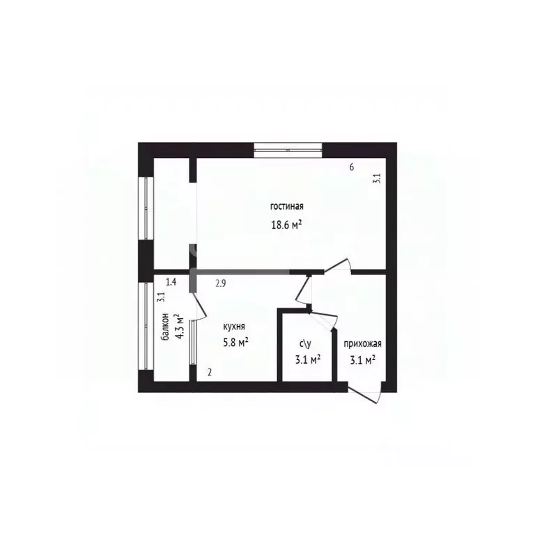 1-к кв. Дагестан, Дербент просп. Агасиева, 13Г (43.8 м) - Фото 2