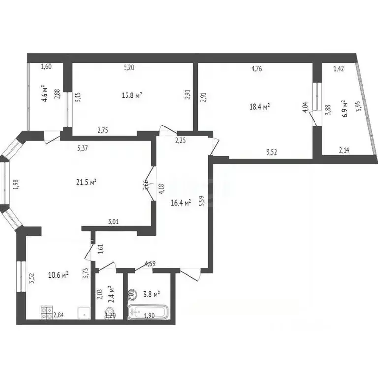 3-к кв. Севастополь ул. Павла Корчагина, 19Бк1 (83.9 м) - Фото 2