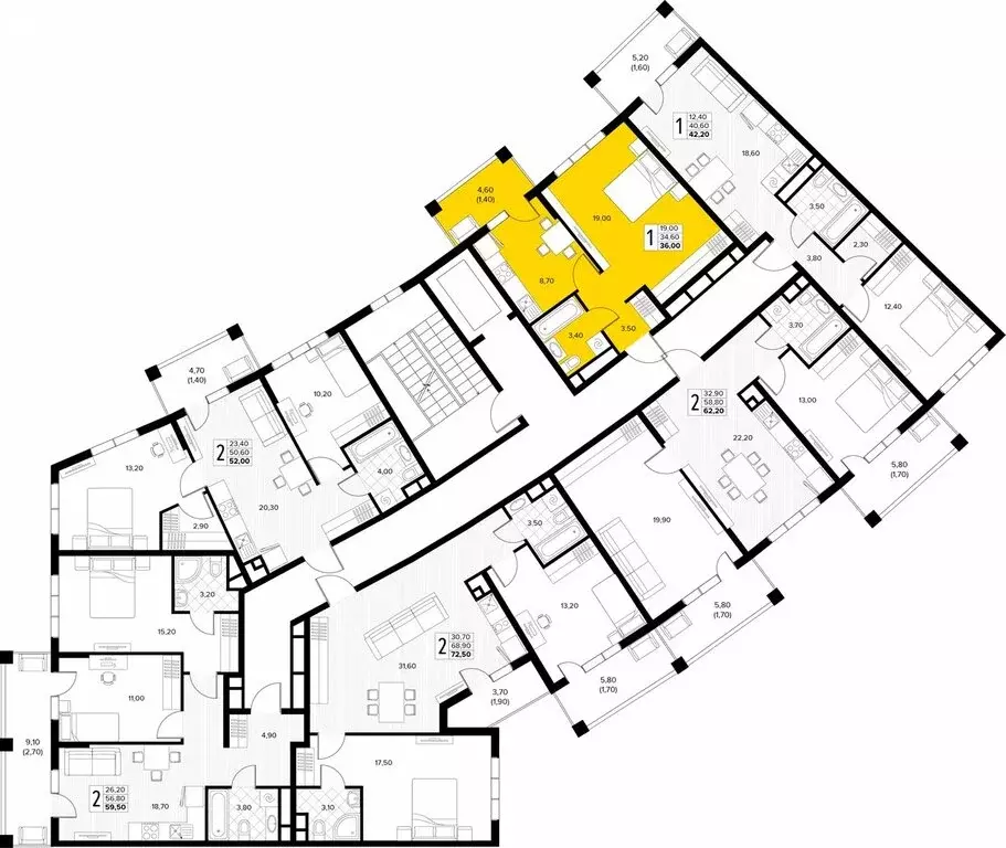 1-комнатная квартира: Сукко, жилой комплекс Кипарис (36 м) - Фото 2
